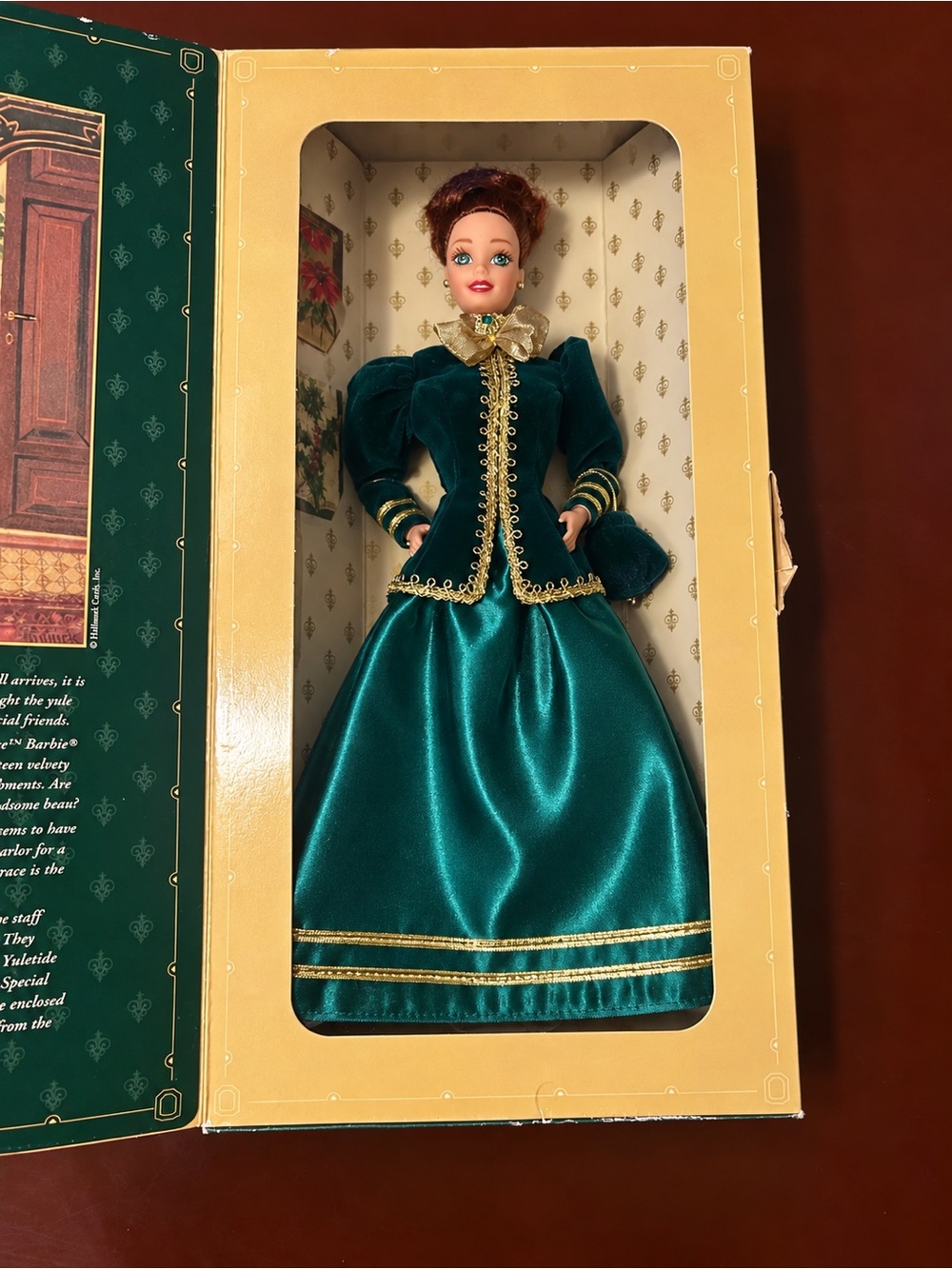 Emerald Green Velvet Holiday Dress Doll